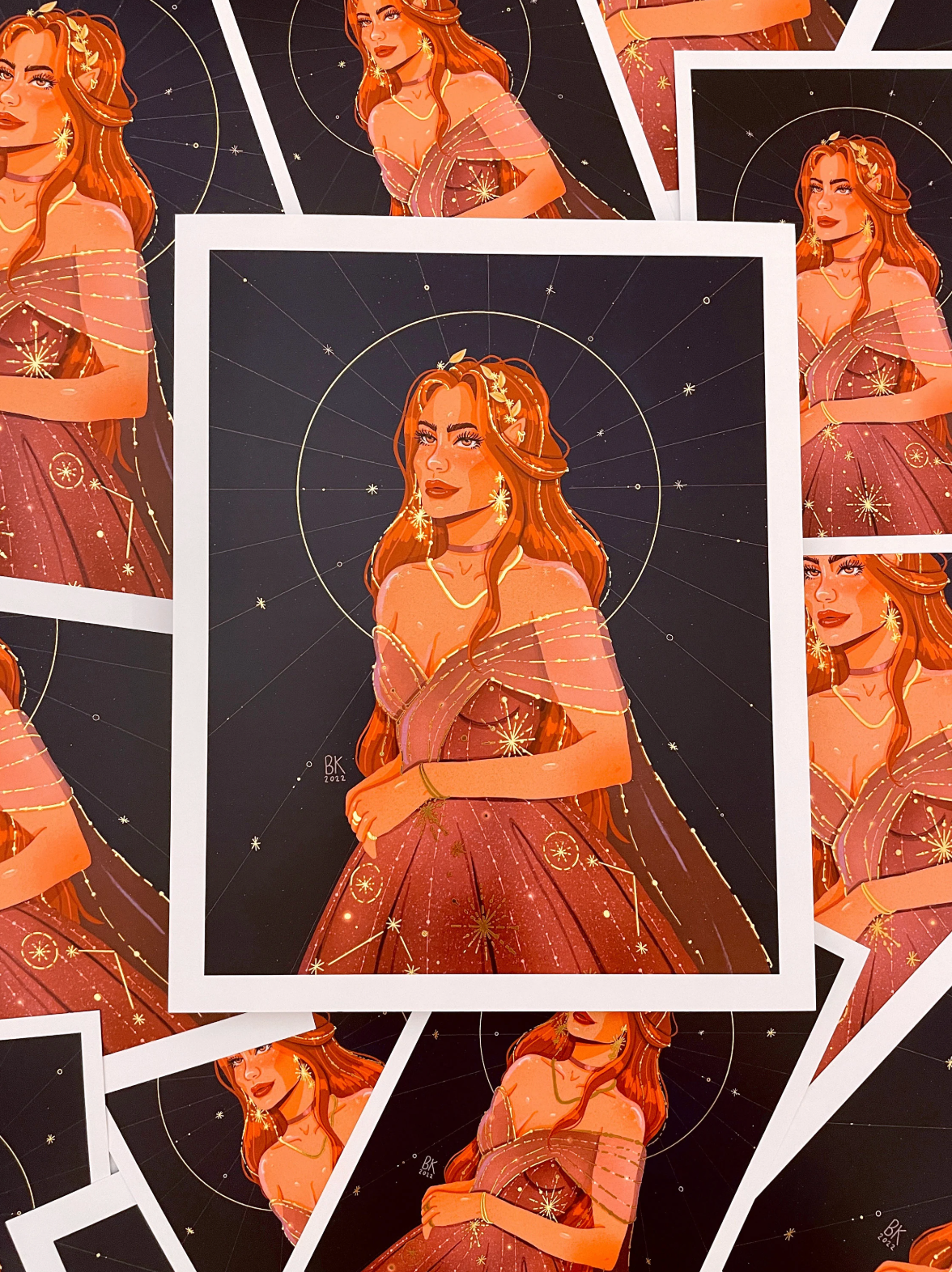 Elain Gold Foil Print
