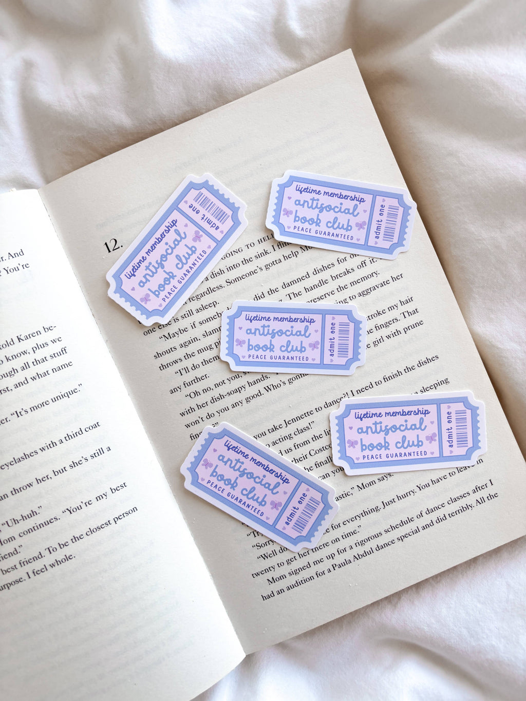 Fleurs on Sunday - Anti-social Book Club Ticket Sticker