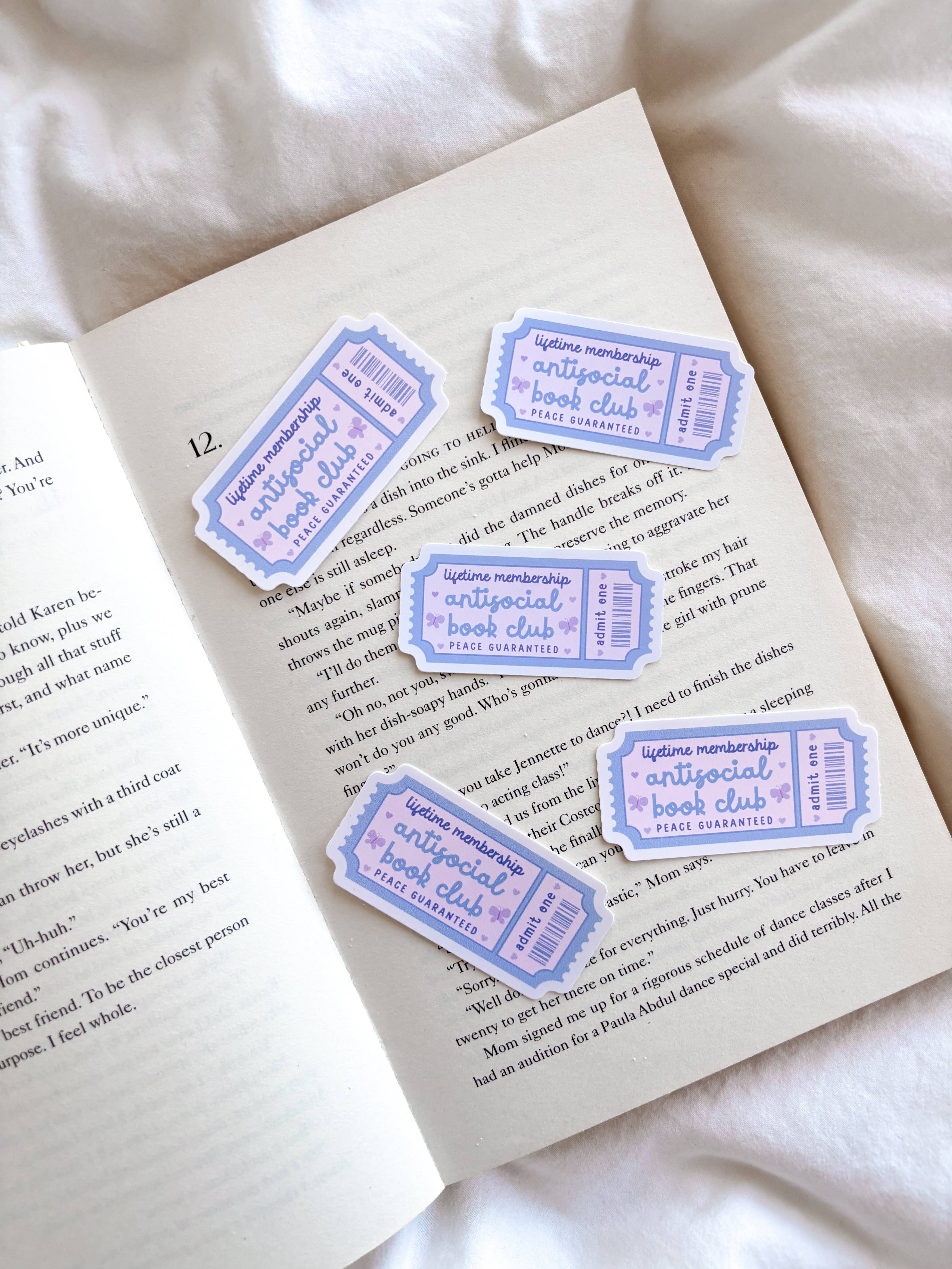 Fleurs on Sunday - Anti-social Book Club Ticket Sticker