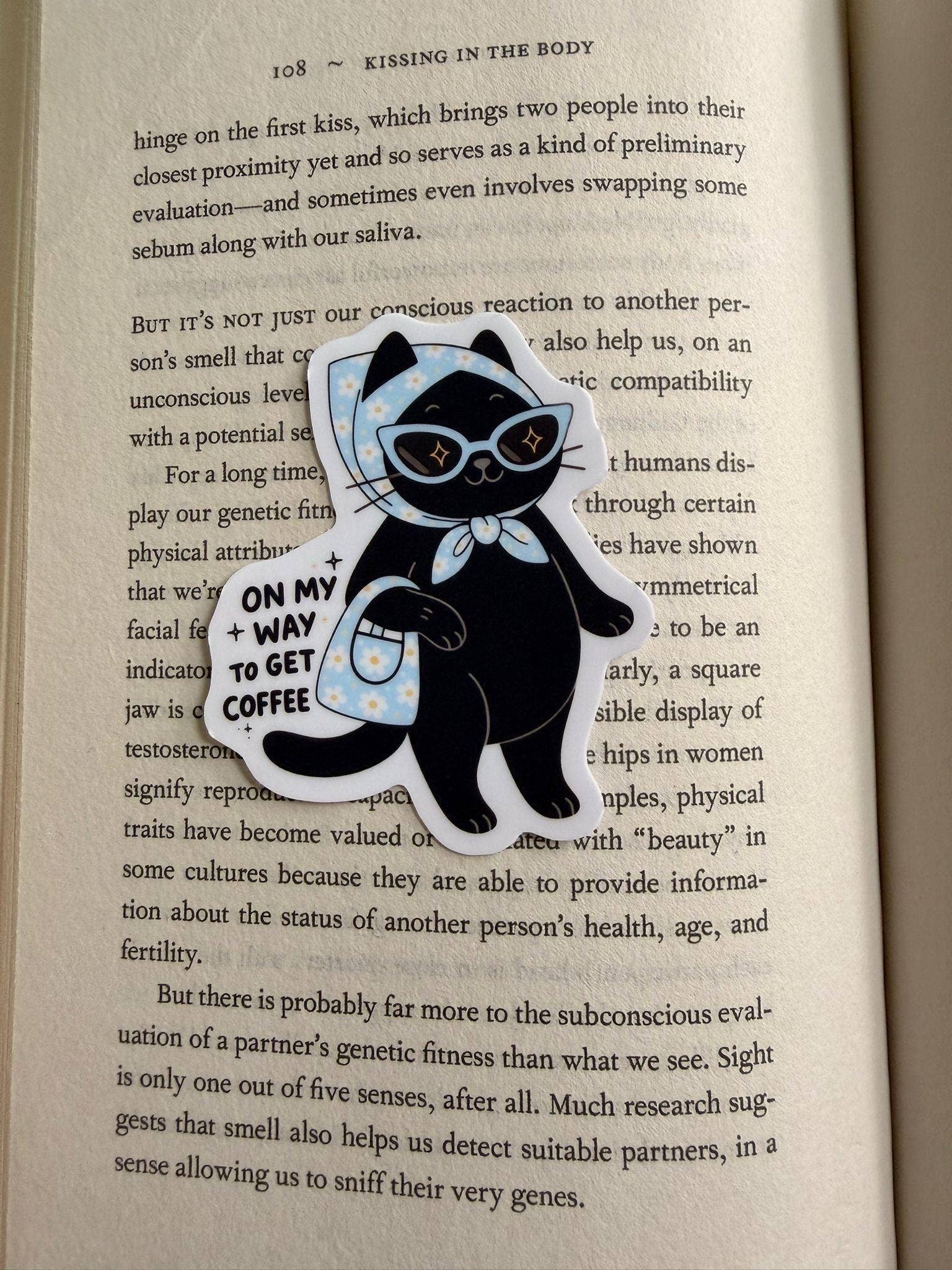 Black Cat Coffee Vinyl Sticker | Pet Laptop Decal