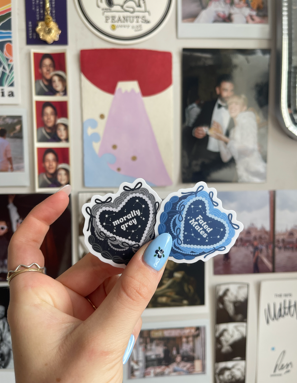 Morally Grey Cake Heart Sticker Romance Reader Matte Decal