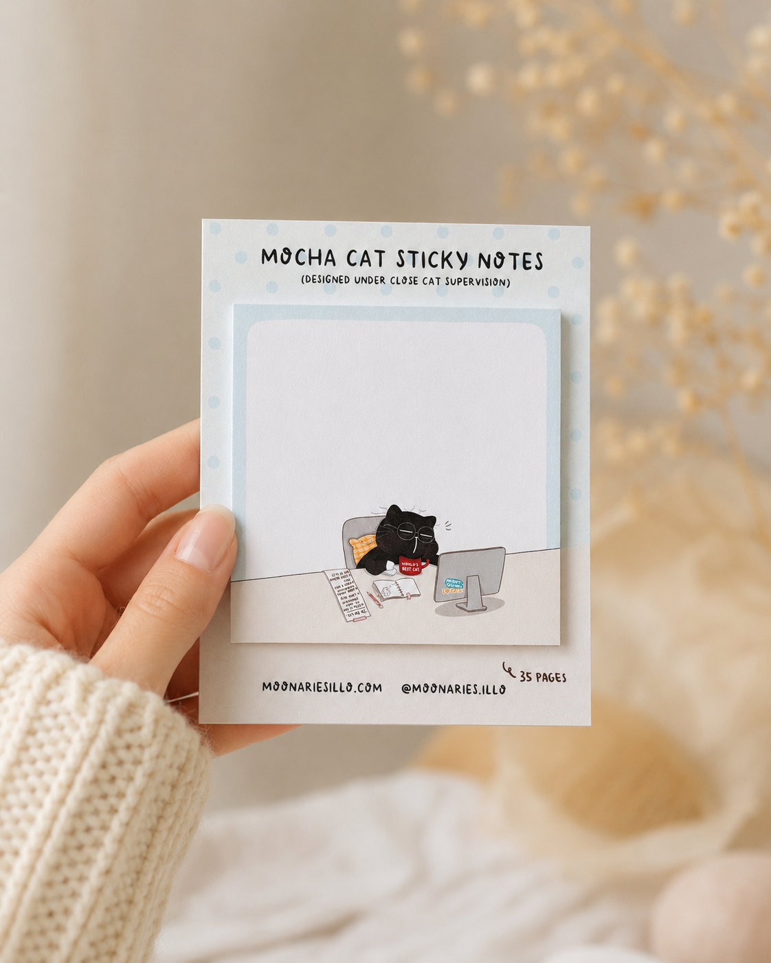 Cat Square Sticky Notes, Coworker Cat Gift
