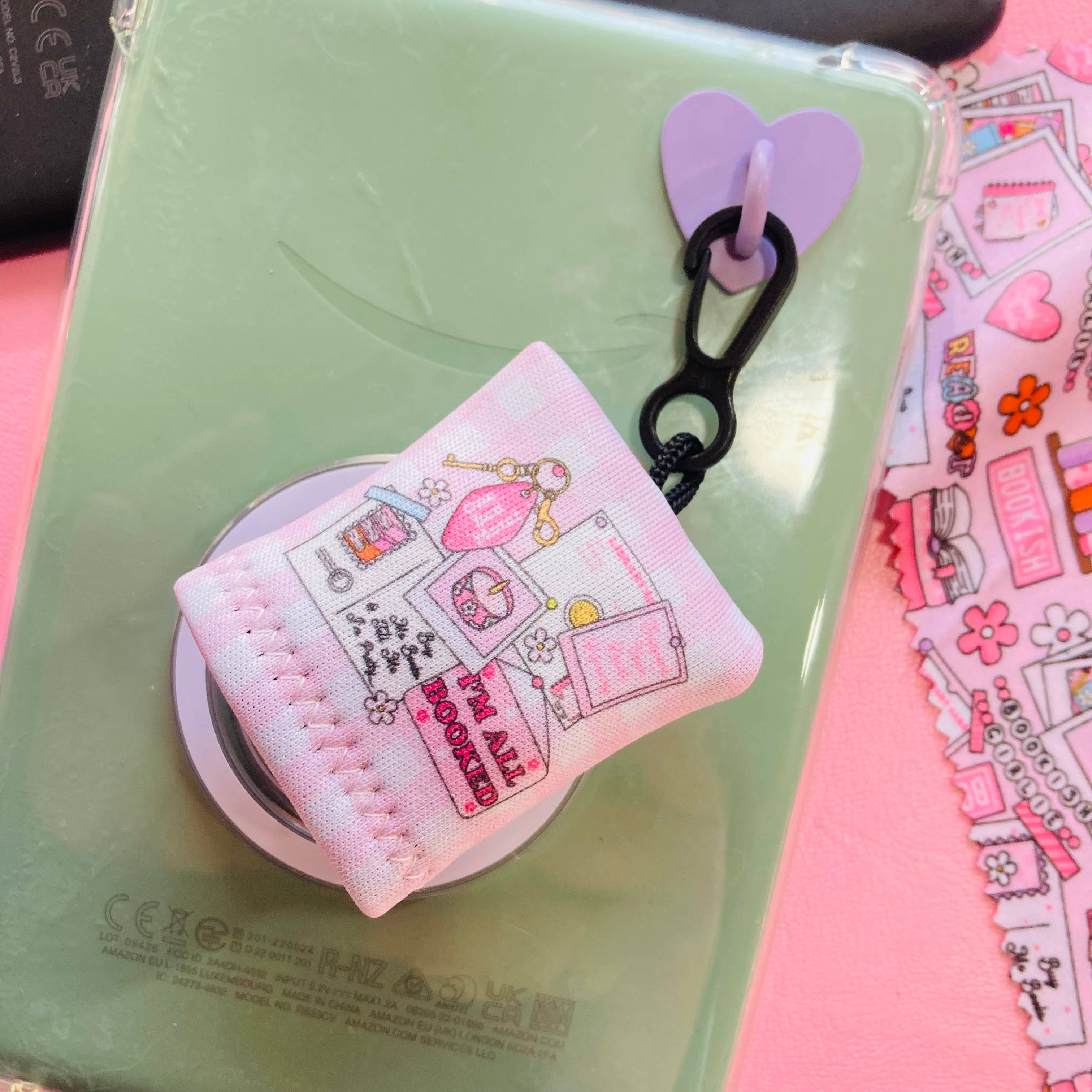 I’m All Booked Screen Cleaning Cloth with pouch keychain 