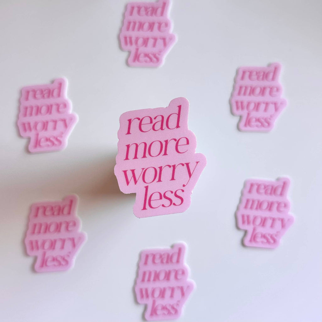 Dolly's Doodles - Read More Worry Less Matte Sticker