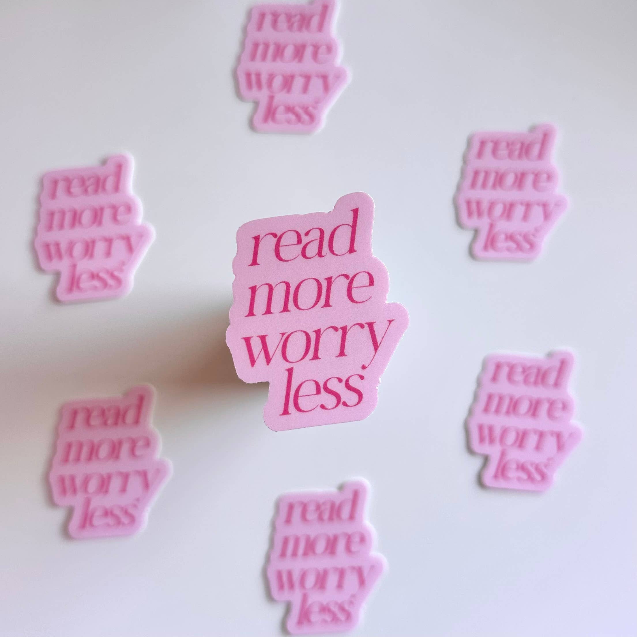 Dolly's Doodles - Read More Worry Less Matte Sticker