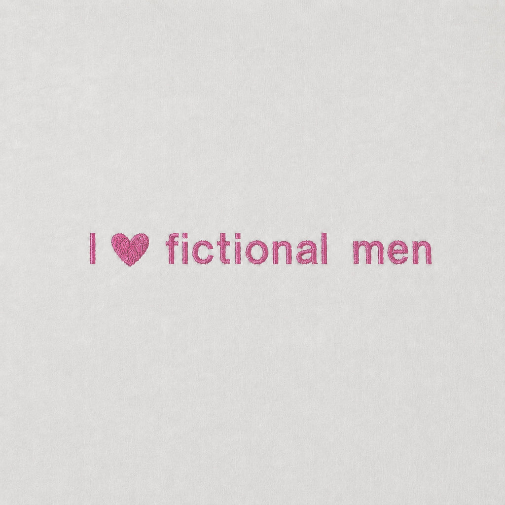 "I <3 fictional men" embroidered T-shirt