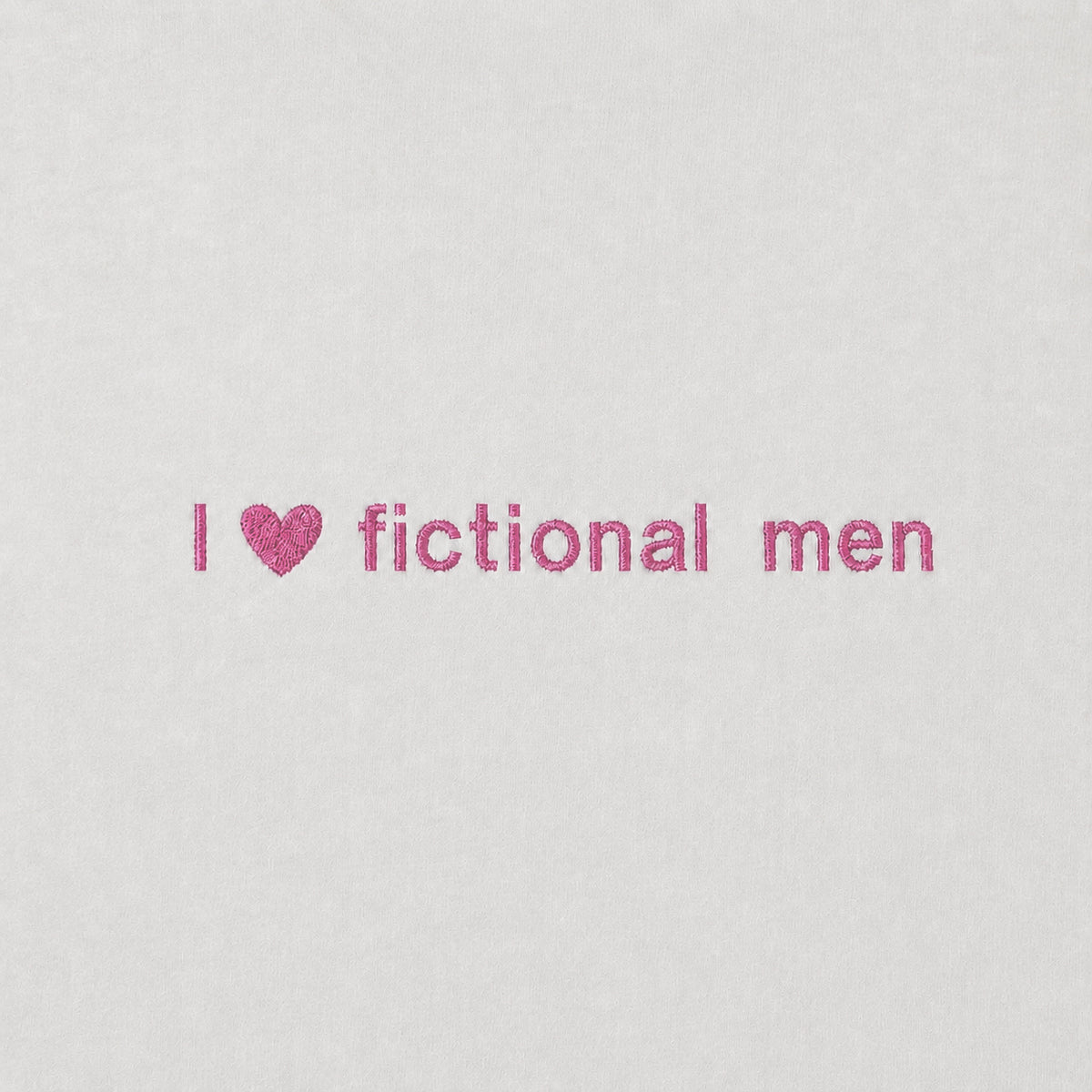 "I <3 fictional men" embroidered T-shirt