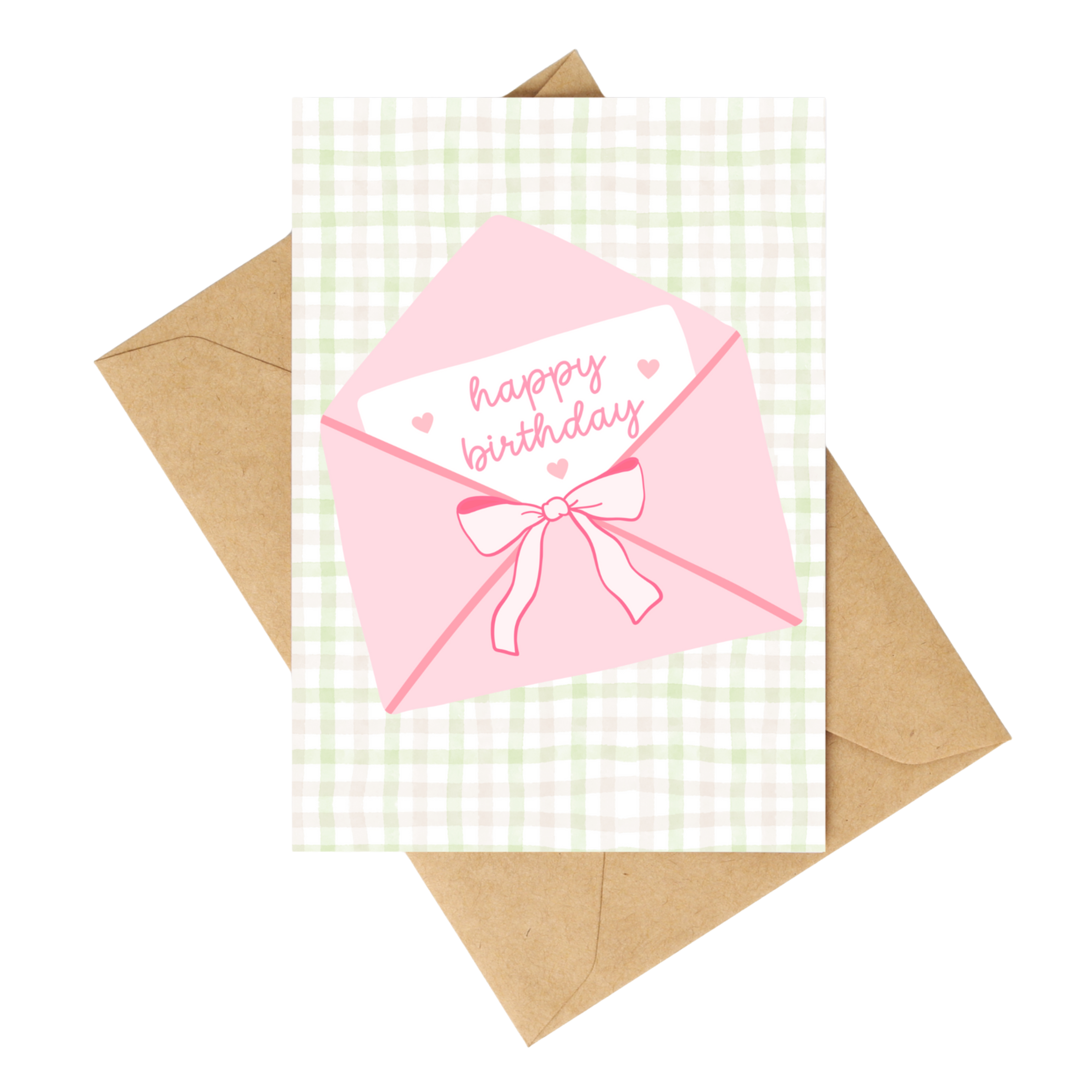 Cute Pink Bow birthday greeting card